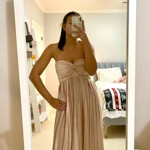 light pink pleated maxi dress
